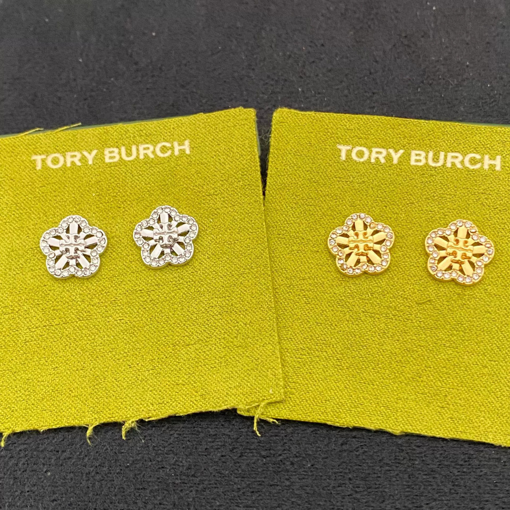 Tory Burch Floral Metal Stud Earrings